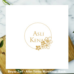 Çiçek Temalı Kare Davetiye - GM1004
